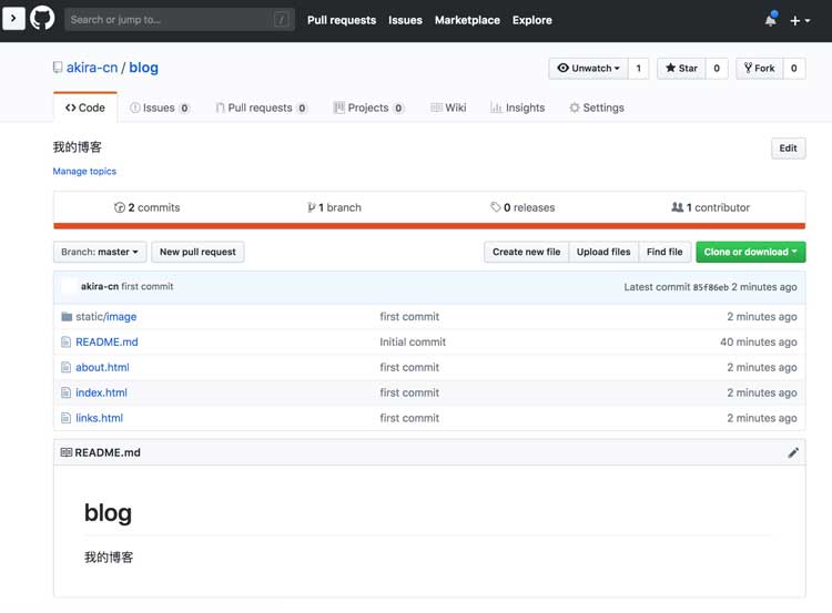github blog commited