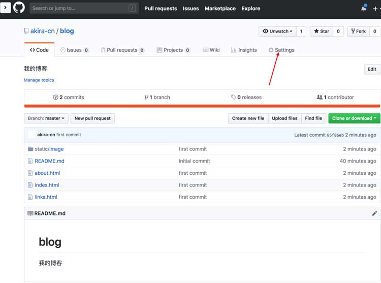 github pages settings